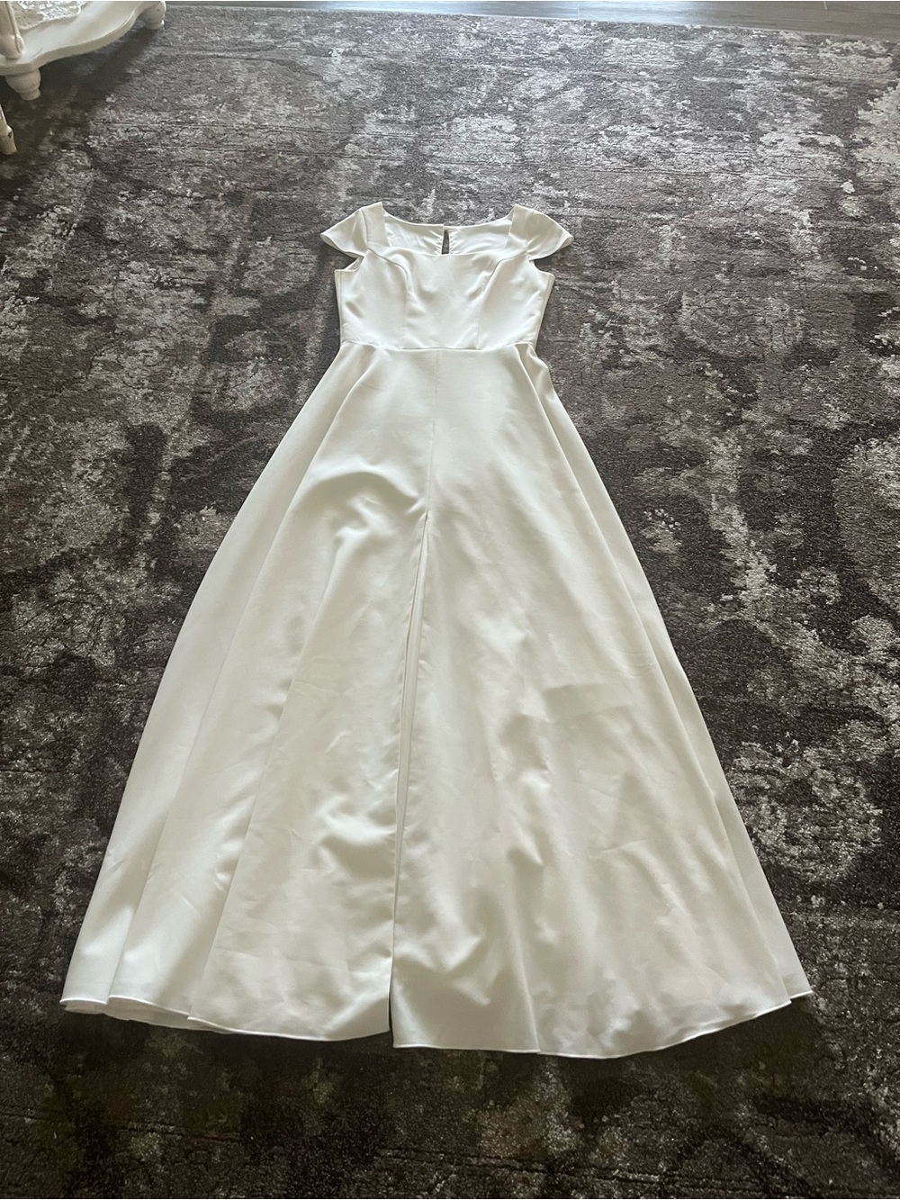 Minimalist Off-Shoulder White Bridal A-Line Dress